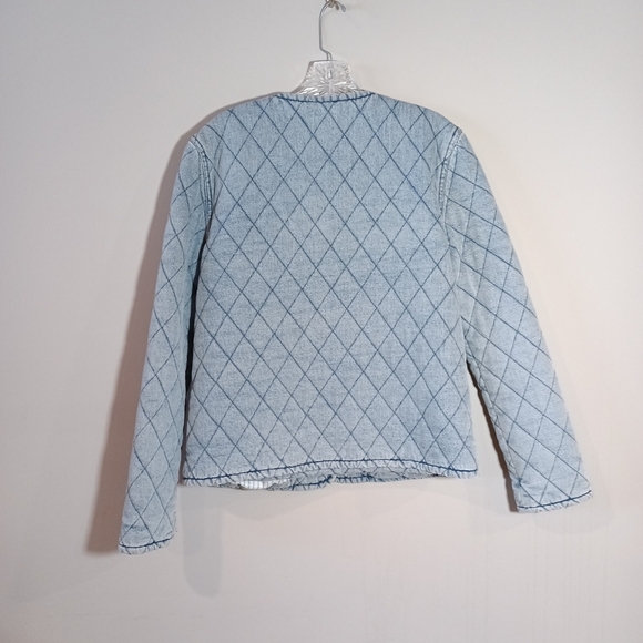 By Anthropologie Quilted Jacket Washed Denim Size S New Nwt - Picture 3 of 8